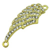 Crystal Zinc alloy Connector, Fashion jewelry findings, Many colors for choice, 15x40mm, Sold By PC