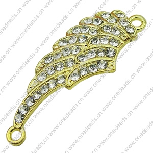 Crystal Zinc alloy Connector, Fashion jewelry findings, Many colors for choice, 15x40mm, Sold By PC