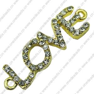 Crystal Zinc alloy Connector, Fashion jewelry findings, Many colors for choice, 11x36mm, Sold By PC