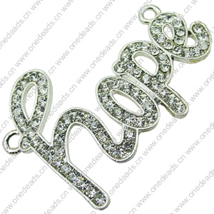 Crystal Zinc alloy Connector, Fashion jewelry findings, Many colors for choice, 33x47mm, Sold By PC