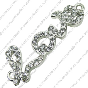 Crystal Zinc alloy Connector, Fashion jewelry findings, Many colors for choice, 19x40mm, Sold By PC