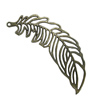Zinc alloy Pendant, Fashion jewelry findings, Many colors for choice,Feather 60x19mm, Sold By Bag
