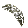 Zinc alloy Pendant, Fashion jewelry findings, Many colors for choice,Feather 60x19mm, Sold By Bag