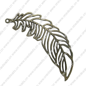 Zinc alloy Pendant, Fashion jewelry findings, Many colors for choice,Feather 60x19mm, Sold By Bag
