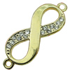 Crystal Zinc alloy Connector, Fashion jewelry findings, Many colors for choice, 37x13mm, Sold By PC
