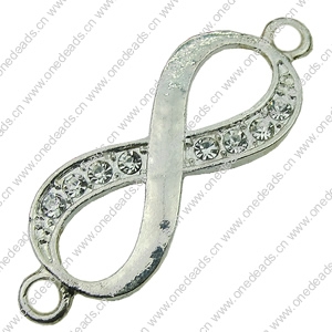 Crystal Zinc alloy Connector, Fashion jewelry findings, Many colors for choice, 37x13mm, Sold By PC