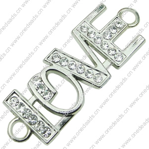 Crystal Zinc alloy Connector, Fashion jewelry findings, Many colors for choice, 45x15mm, Sold By PC