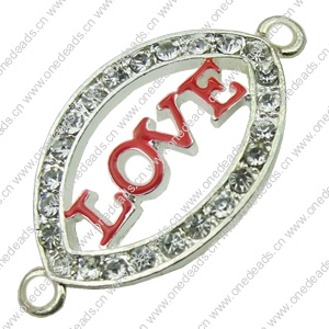 Crystal Zinc alloy Connector, Fashion jewelry findings, Many colors for choice, 37x19m, Sold By PC