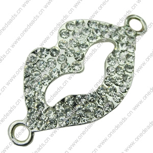 Crystal Zinc alloy Connector, Fashion jewelry findings, Many colors for choice, 39x20mm, Sold By PC