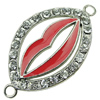 Crystal Zinc alloy Connector, Fashion jewelry findings, Many colors for choice, 37x12mm, Sold By PC
