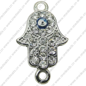 Crystal Zinc alloy Connector, Fashion jewelry findings, Many colors for choice, 15x24mm, Sold By PC