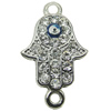 Crystal Zinc alloy Connector, Fashion jewelry findings, Many colors for choice, 15x24mm, Sold By PC