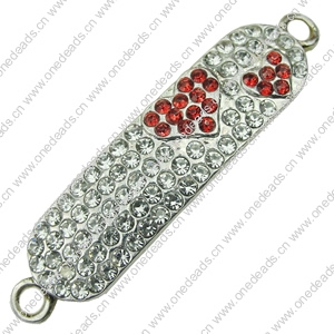 Crystal Zinc alloy Connector, Fashion jewelry findings, Many colors for choice, 40x15mm, Sold By PC