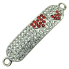 Crystal Zinc alloy Connector, Fashion jewelry findings, Many colors for choice, 40x15mm, Sold By PC
