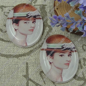 Glass Cabochons, Fashion accessories For settings, 30x40mm,Sold by PC