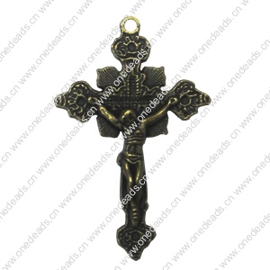 Zinc alloy Pendant, Fashion jewelry findings, Many colors for choice, Cross 47x31mm, Sold By Bag