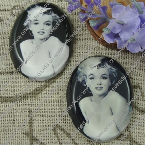 Glass Cabochons, Fashion accessories For settings, 30x40mm,Sold by PC