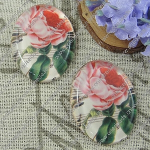 Glass Cabochons, Fashion accessories For settings,18x25mm, Sold by PC