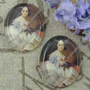 Glass Cabochons, Fashion accessories For settings, 30x40mm,Sold by PC