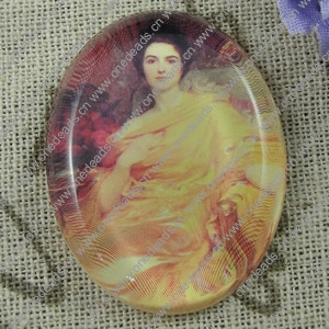 Glass Cabochons, Fashion accessories For settings, 30x40mm,Sold by PC