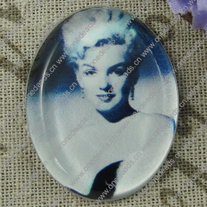 Glass Cabochons, Fashion accessories For settings, 30x40mm,Sold by PC