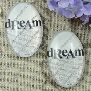 Glass Cabochons, Fashion accessories For settings, 30x40mm,Sold by PC