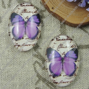 Glass Cabochons, Fashion accessories For settings, 30x40mm,Sold by PC