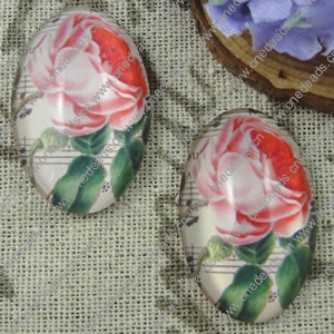Glass Cabochons, Fashion accessories For settings, 30x40mm,Sold by PC