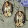 Glass Cabochons, Fashion accessories For settings, 30x40mm,Sold by PC
