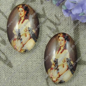 Glass Cabochons, Fashion accessories For settings, 30x40mm,Sold by PC