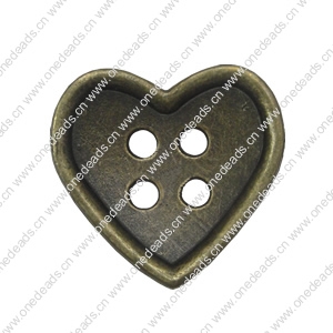 Button，Fashion Zinc Alloy Jewelry Findings. 32x34mm.  Sold by Bag  