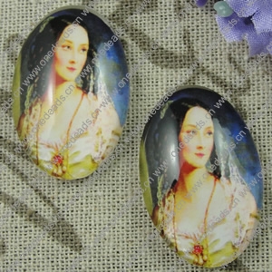 Glass Cabochons, Fashion accessories For settings,20x30mm, Sold by PC