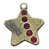 Zinc alloy Pendant, Fashion jewelry findings, Many colors for choice, Star 22x19mm, Sold By Bag