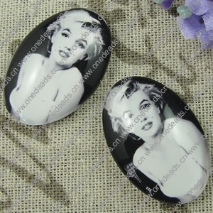 Glass Cabochons, Fashion accessories For settings, 30x40mm,Sold by PC