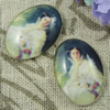 Glass Cabochons, Fashion accessories For settings, 30x40mm,Sold by PC
