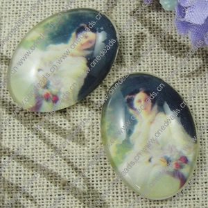 Glass Cabochons, Fashion accessories For settings, 30x40mm,Sold by PC