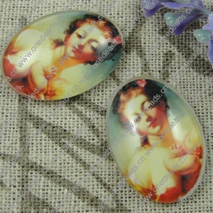 Glass Cabochons, Fashion accessories For settings,20x30mm, Sold by PC