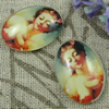 Glass Cabochons, Fashion accessories For settings,13x18mm, Sold by PC
