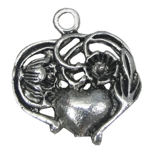 Zinc alloy Pendant, Fashion jewelry findings, Many colors for choice,Heart 26x23mm, Sold By PC