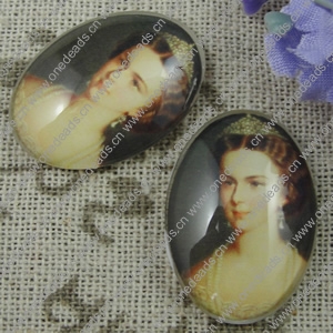 Glass Cabochons, Fashion accessories For settings, 30x40mm,Sold by PC