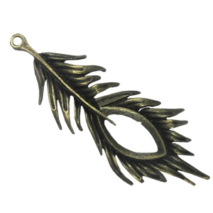 Zinc alloy Pendant, Fashion jewelry findings, Many colors for choice,Feather 73x28mm, Sold By PC