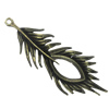 Zinc alloy Pendant, Fashion jewelry findings, Many colors for choice,Feather 73x28mm, Sold By PC
