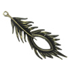 Zinc alloy Pendant, Fashion jewelry findings, Many colors for choice,Feather 73x28mm, Sold By PC