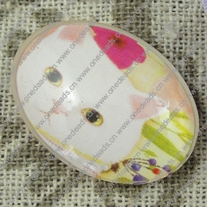 Glass Cabochons, Fashion accessories For settings, 30x40mm,Sold by PC