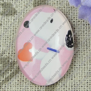 Glass Cabochons, Fashion accessories For settings, 30x40mm,Sold by PC