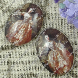 Glass Cabochons, Fashion accessories For settings, 30x40mm,Sold by PC