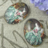 Glass Cabochons, Fashion accessories For settings, 30x40mm,Sold by PC
