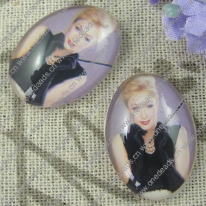 Glass Cabochons, Fashion accessories For settings, 30x40mm,Sold by PC