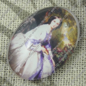 Glass Cabochons, Fashion accessories For settings, 30x40mm,Sold by PC