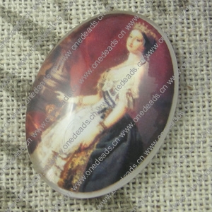 Glass Cabochons, Fashion accessories For settings, 30x40mm,Sold by PC